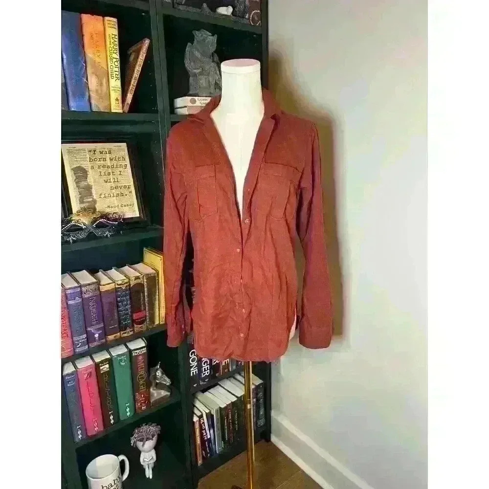 Abercrombie Fitch Rust Colored Soft Boyfriend Flannel Women's Size XS